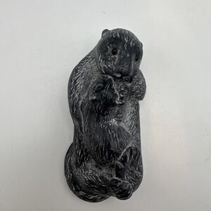 Vintage Wolf Original OTTER Mother and Baby Sculpture Figurine
